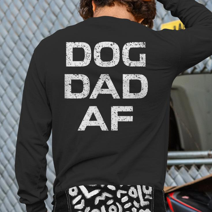Vintage Dog Dad Af Mans Best Friend Back Print Long Sleeve T-shirt