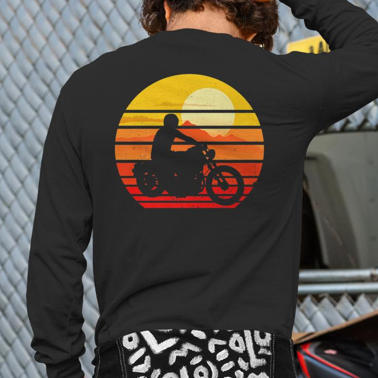 Vintage Motorcycle Riding Bike Retro Motorbike Old Biker Back Print Long Sleeve T-shirt