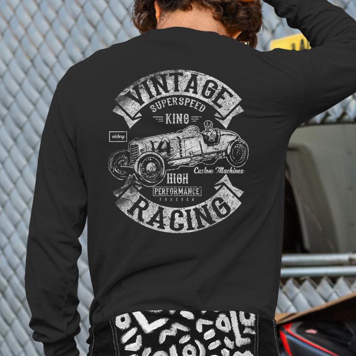 Vintage Racing Car Love Old Cars Retro Back Print Long Sleeve T-shirt