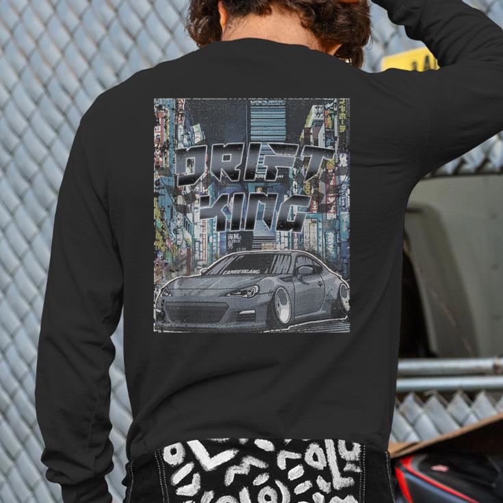 Vintage Streetwear Drift Car Graphic Apparel Back Print Long Sleeve T-shirt