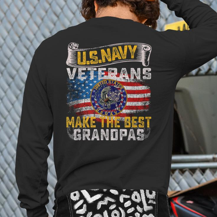 Vintage Us Navy Military Veteran Make The Best Grandpas Back Print Long Sleeve T-shirt
