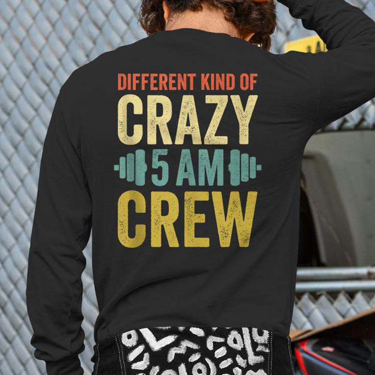 Workout Squad 5Am Crew Gym Quote Vintage Retro Back Print Long Sleeve T-shirt