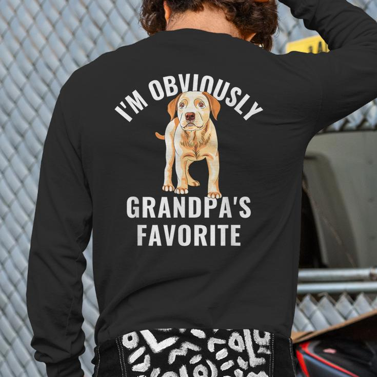 Yellow Lab Grandpa Favorite Labrador Retriever Back Print Long Sleeve T-shirt