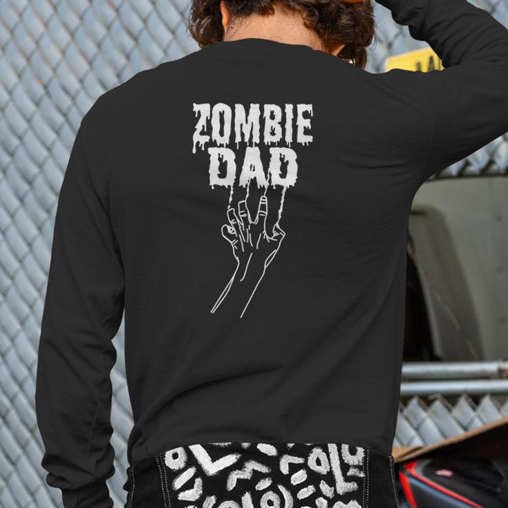 Zombie Dad Halloween Father Costume Adults Back Print Long Sleeve T-shirt