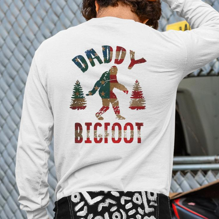 4Th Of July Father's Day Dad Daddy Bigfoot Back Print Long Sleeve T-shirt