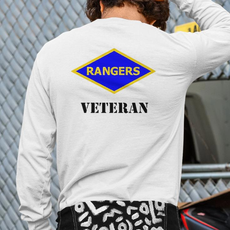 Army Ranger Ww2 Army Rangers Patch Veteran White Back Print Long Sleeve T-shirt