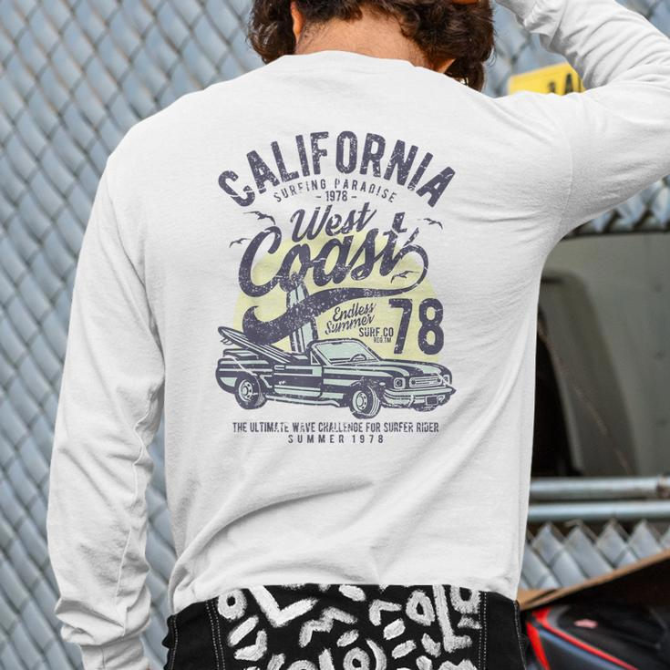 California West Coast Surfing Car Birthday Back Print Long Sleeve T-shirt