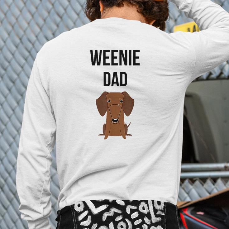 Dachshund Dad Back Print Long Sleeve T-shirt