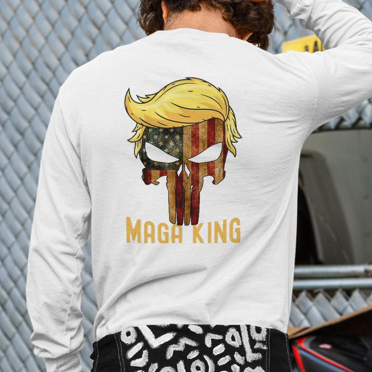 The Great Maga King Donald Trump Skull Maga King Back Print Long Sleeve T-shirt
