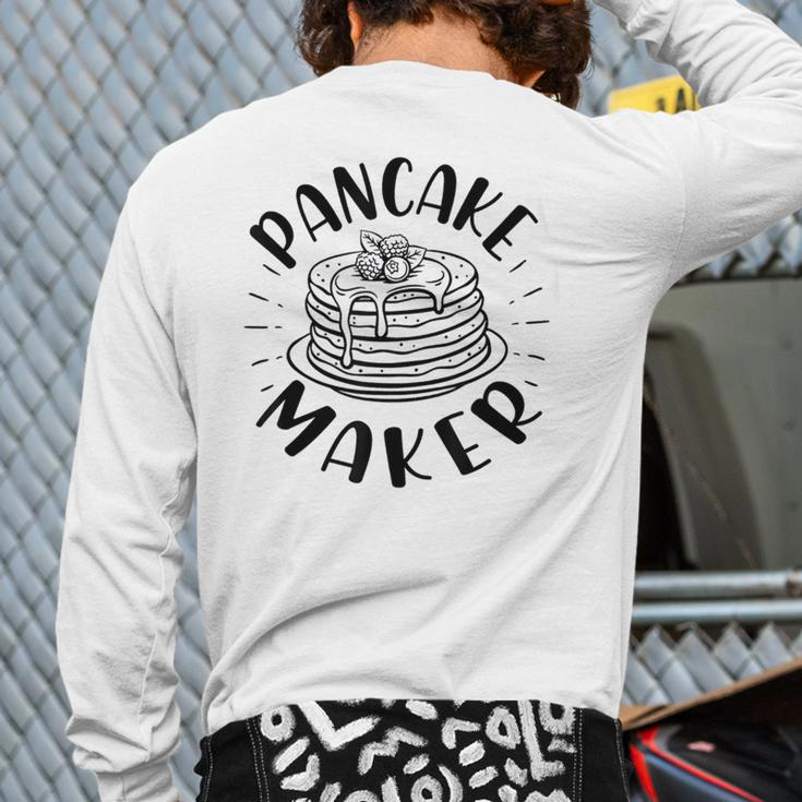Pancake Maker Dad And Kid Pancake Dad Son Matching Back Print Long Sleeve T-shirt