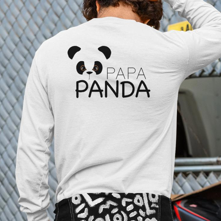Papa Panda Panda Lover Proud Daddy Back Print Long Sleeve T-shirt