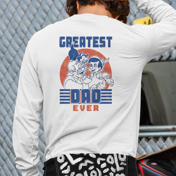 Pinocchio And Geppetto Greatest Dad Ever No Lie Back Print Long Sleeve T-shirt