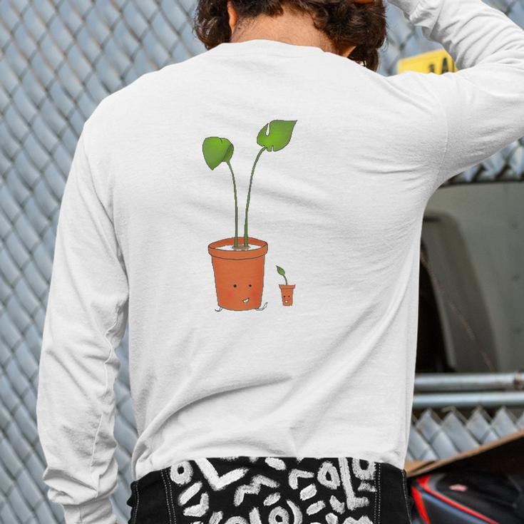 Plant Papa Gardening Lover Father's Day Back Print Long Sleeve T-shirt