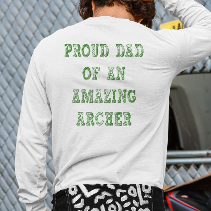 Proud Dad Of An Amazing Archer School Pride Back Print Long Sleeve T-shirt