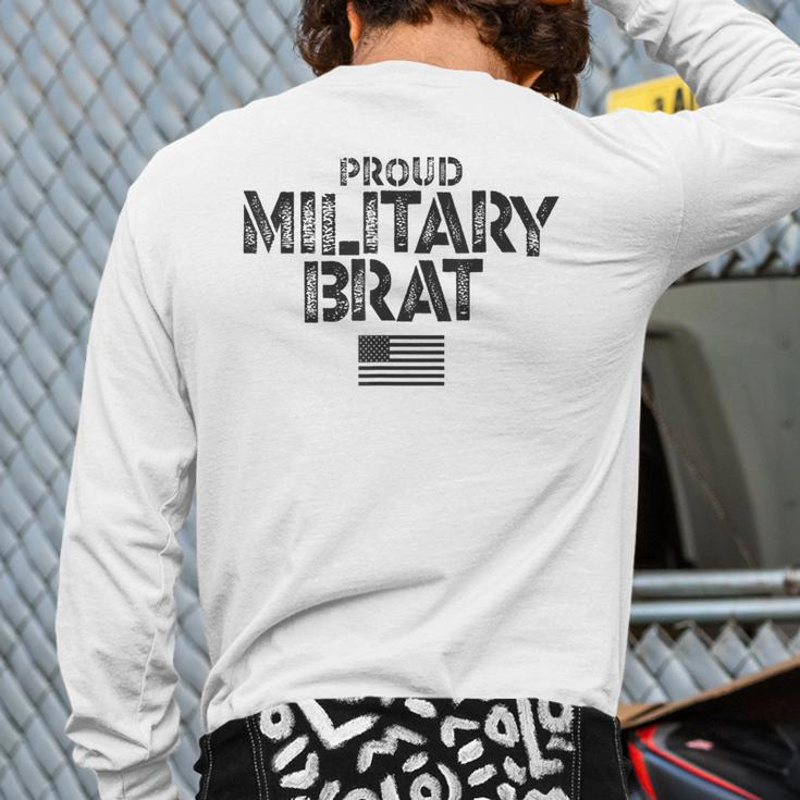Proud Military Brat Back Print Long Sleeve T-shirt