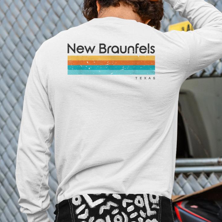 Vintage New Braunfels Tx Texas Usa Retro Back Print Long Sleeve T-shirt