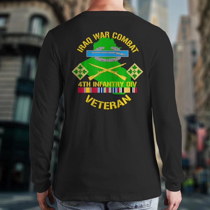 4Th Infantry Division Iraq War Oif Combat Veteran Back Print Long Sleeve T-shirt