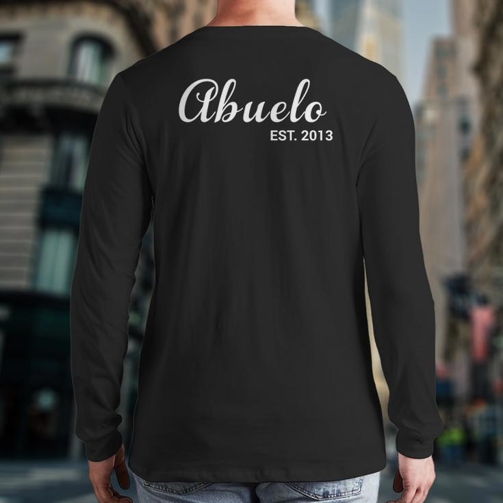 Abuelo Est 2013 Grandpa Back Print Long Sleeve T-shirt