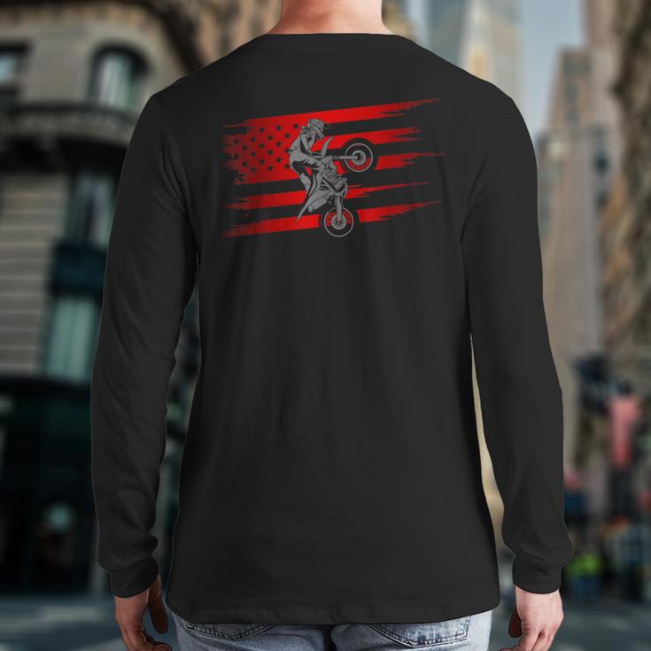 American Flag Motocross Apparel Motocross Dirt Bike Back Print Long Sleeve T-shirt