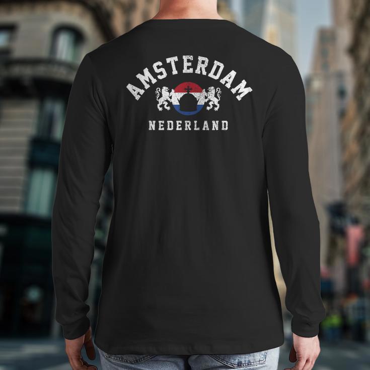 Amsterdam Nederland Netherlands Holland Dutch Souvenir Back Print Long Sleeve T-shirt