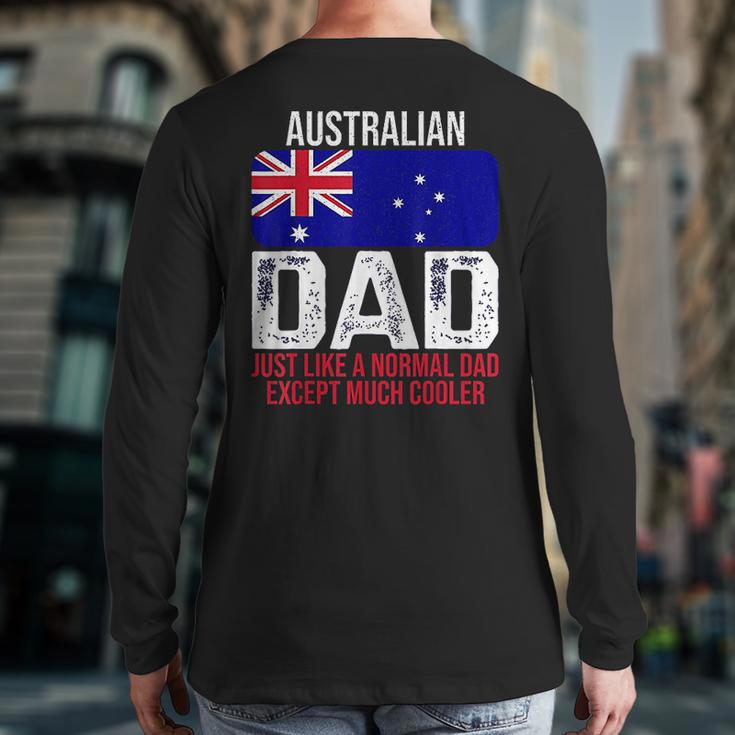 Australian Dad Australia Flag Back Print Long Sleeve T-shirt