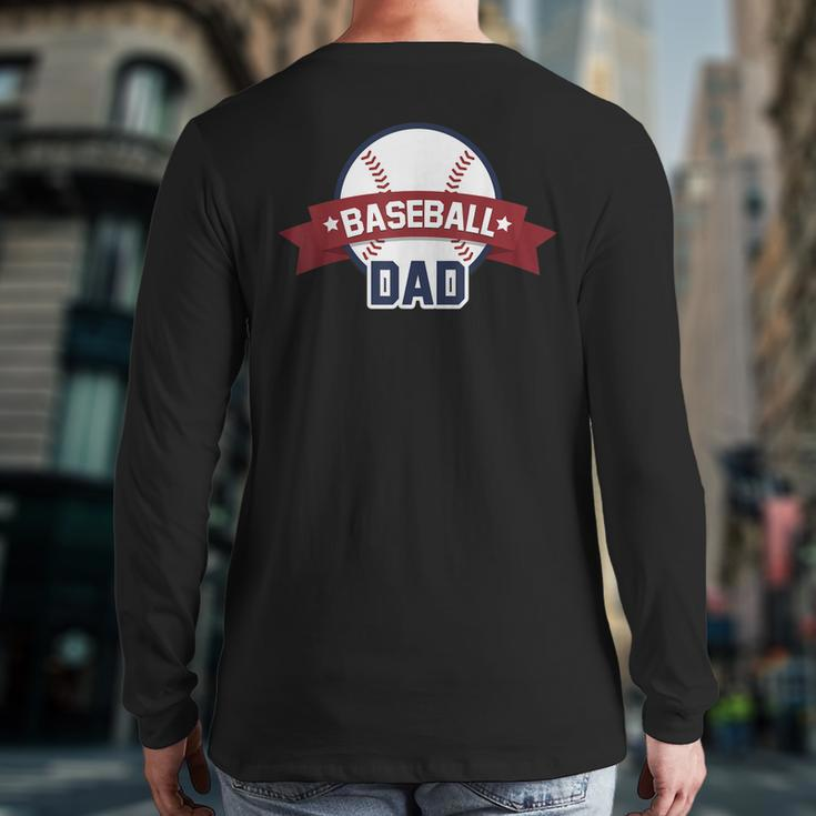 Baseball Dad Sport Coach Father BallBack Print Long Sleeve T-shirt