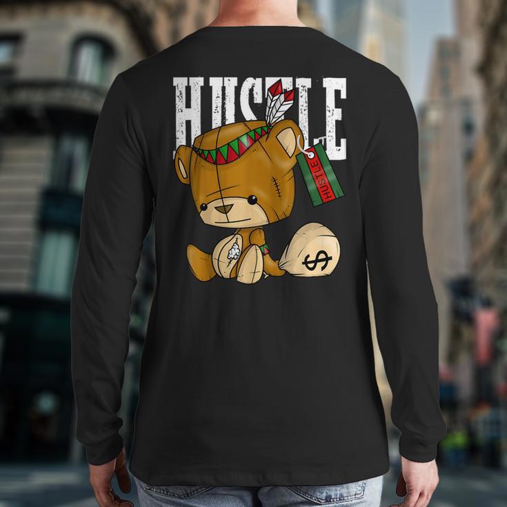 Bear Hustle With Native American Spirit Back Print Long Sleeve T-shirt