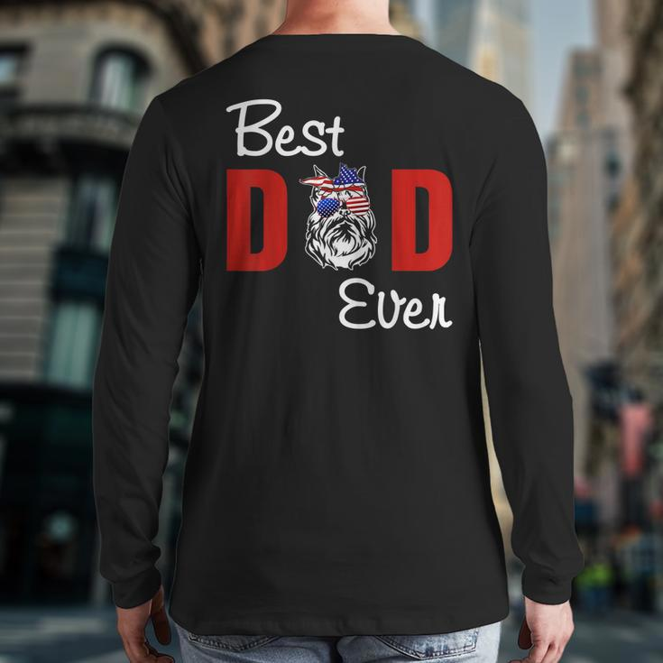 Best Brussels Griffon Dad Ever Dog Father's Day Back Print Long Sleeve T-shirt