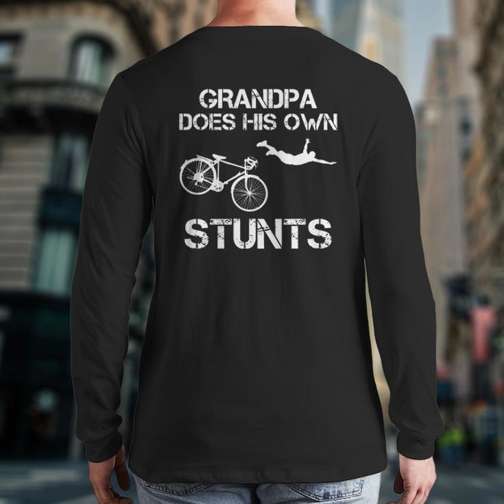 Bike Grandpa Do His Own Stunts Back Print Long Sleeve T-shirt