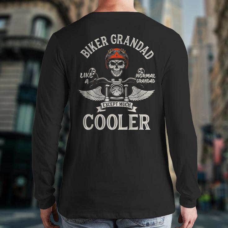 Biker Grandpa Motorbike Grandad Biker Grandad Back Print Long Sleeve T-shirt