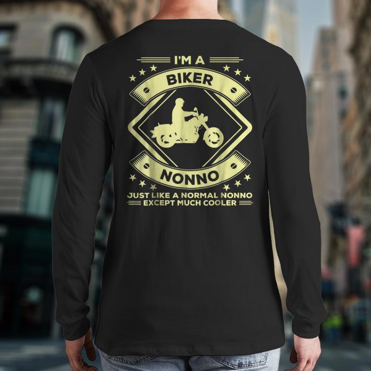 Biker Nonno Biking For Grandpa Back Print Long Sleeve T-shirt