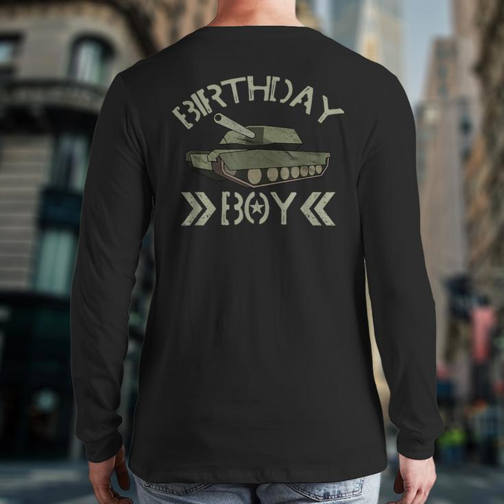 Birthday Army Party Army Decorations Boys Birthday Party Back Print Long Sleeve T-shirt