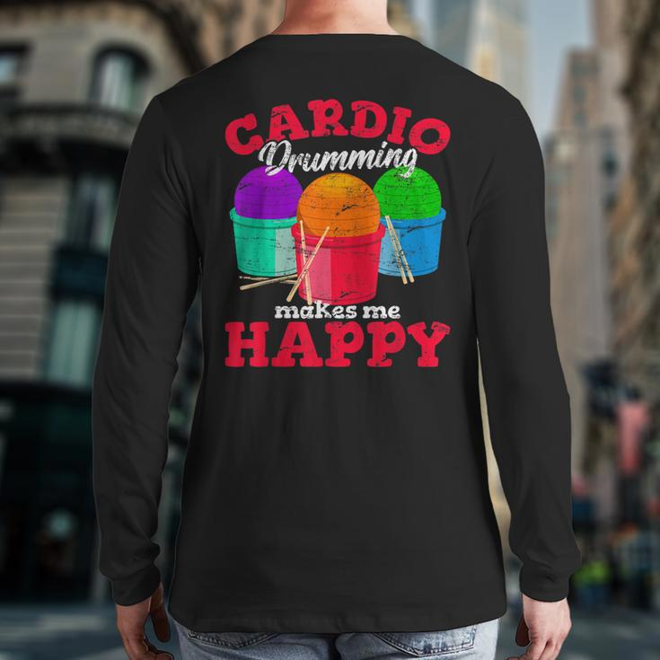 Cardio Drumming Squad Workout Gym Fitness Class Exercise Back Print Long Sleeve T-shirt