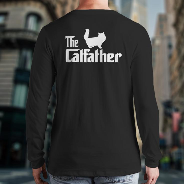 The Catfather Persian Cat Lover Father Cat Dad Back Print Long Sleeve T-shirt