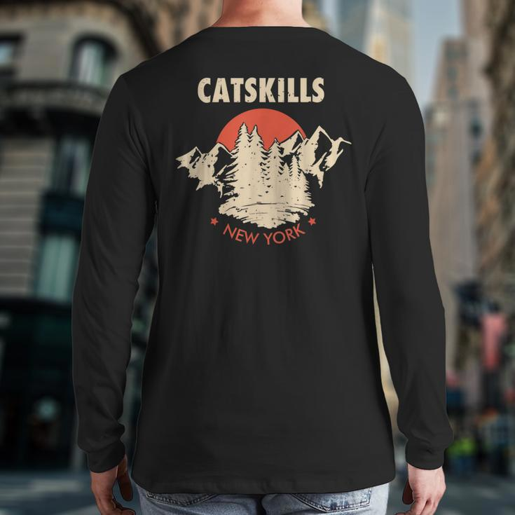 Catskills New York Ny Hiking MountainsBack Print Long Sleeve T-shirt