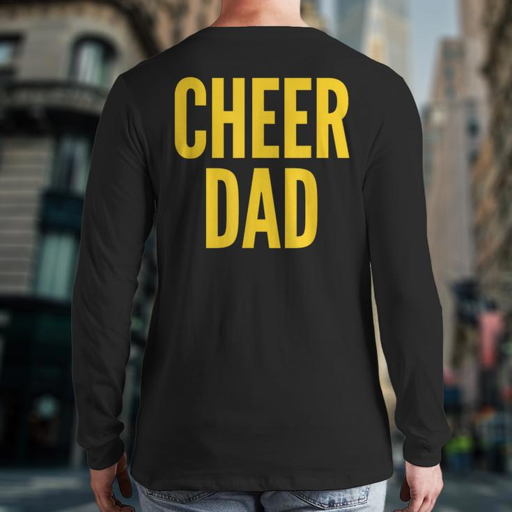 Cheer Dad Cheerleading Matching Parents Yellow Back Print Long Sleeve T-shirt