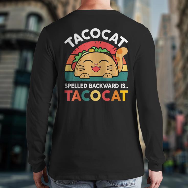 Cinco De Mayo Taco Ca Spelled Backward Tacocat Back Print Long Sleeve T-shirt