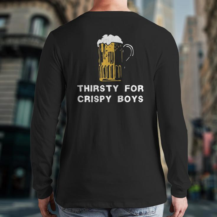 Crispy Boys Middle Class Drinking Dad Back Print Long Sleeve T-shirt