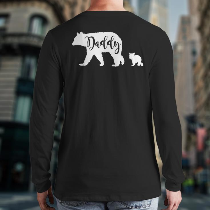 Daddy Bear With 1 One Cub Dad Father Papa Back Print Long Sleeve T-shirt