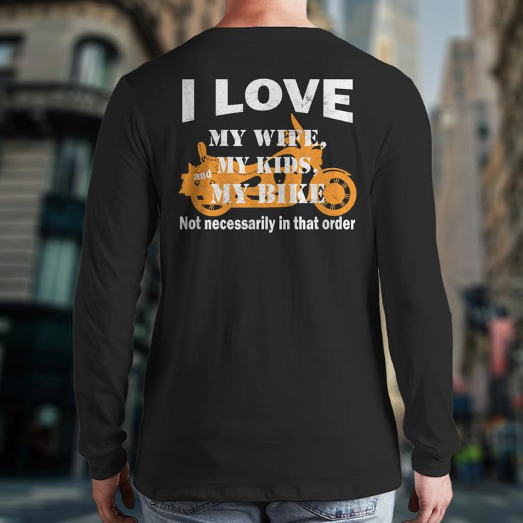 Dads Who Ride Motorcycles Biker Dad Back Print Long Sleeve T-shirt