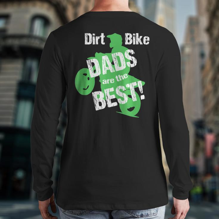 Dirt Bike Dad Fathers Day For Men Graphic Motocross Back Print Long Sleeve T-shirt
