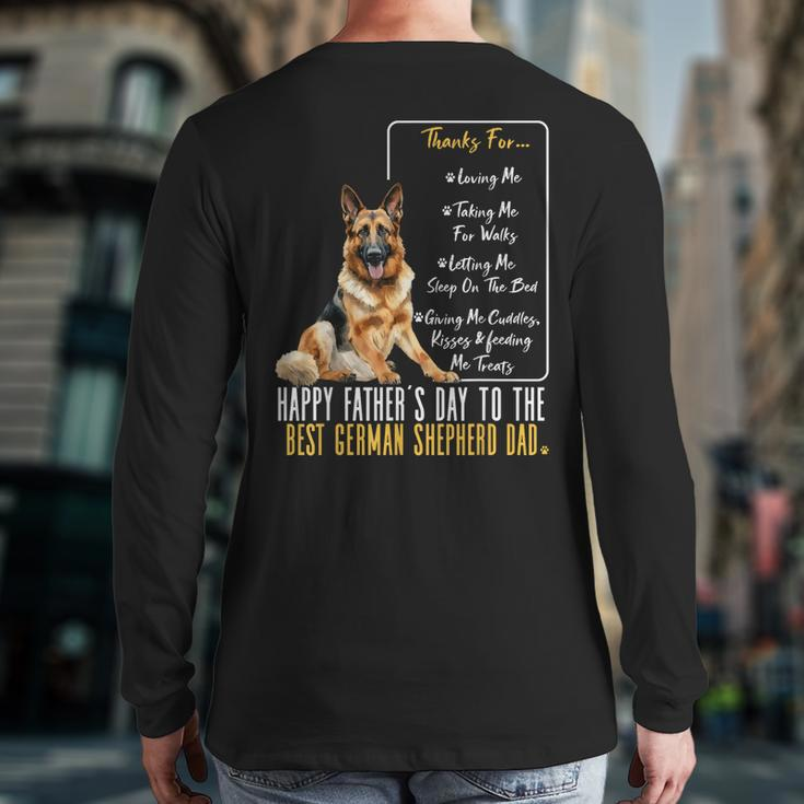 Dog Dad Happy Fathers Day To The Best German Shepherd Dad Back Print Long Sleeve T-shirt