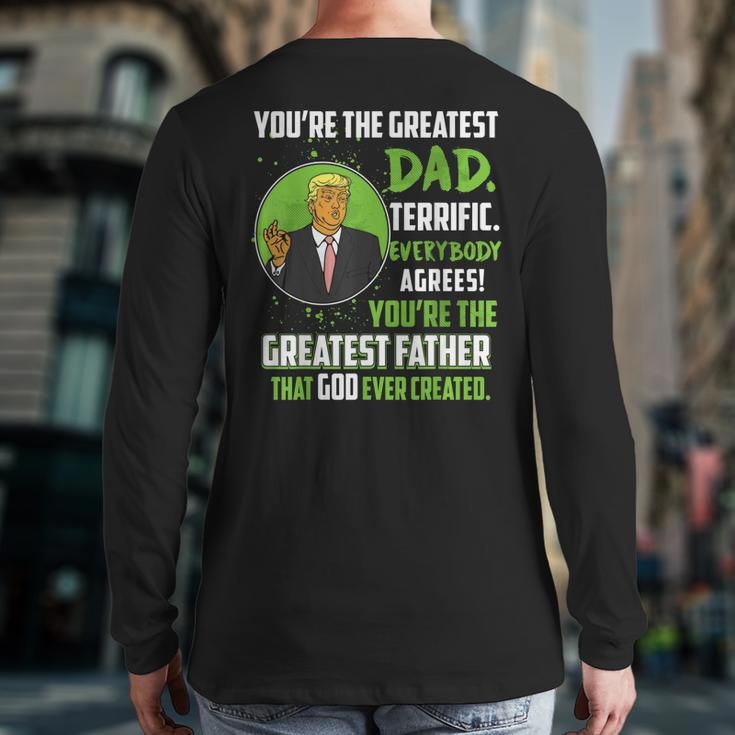 Donald Trump Father's Christmas For Christian Maga Dad Back Print Long Sleeve T-shirt