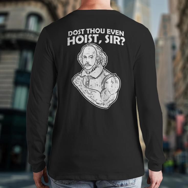 Dost Thou Even Hoist Sir Weight-Lifting Gym Muscle Back Print Long Sleeve T-shirt