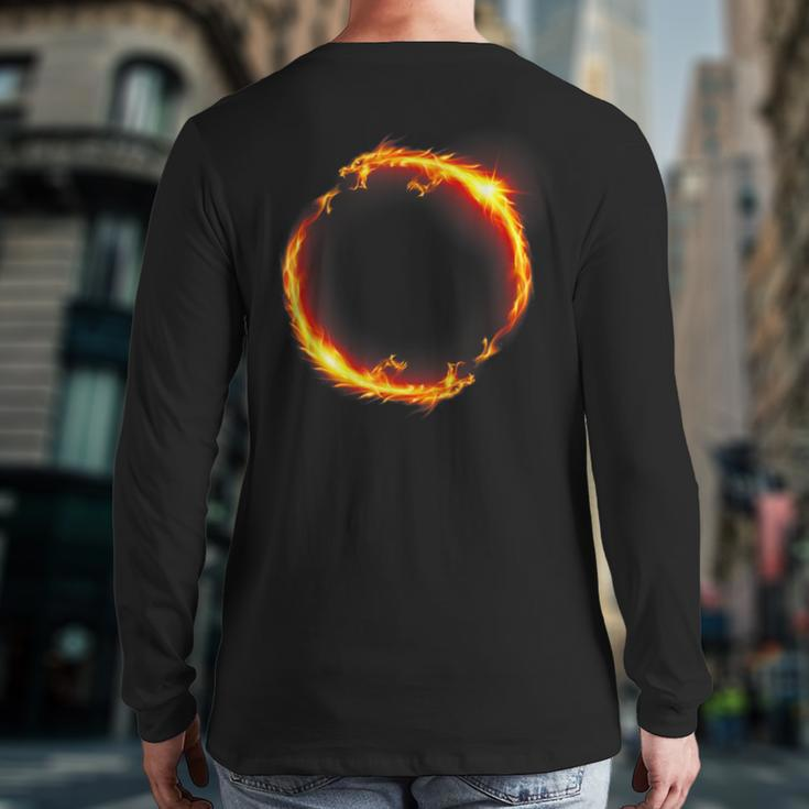 Dueling Dragons Fire Ring Back Print Long Sleeve T-shirt