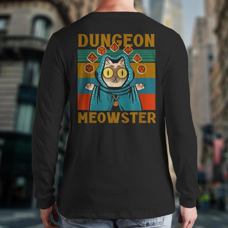 Dungeon Meowster Nerdy Halloween Cat Dad Back Print Long Sleeve T-shirt