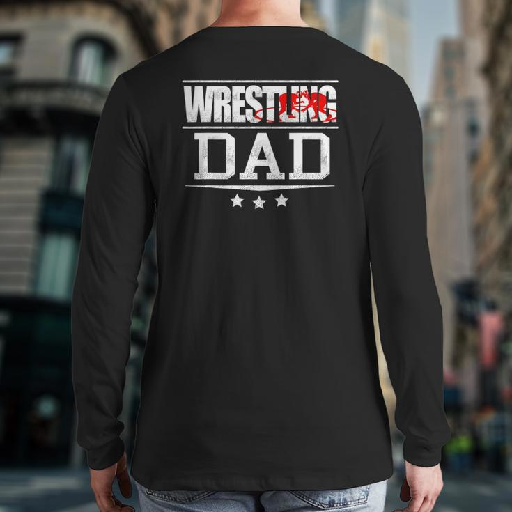 Father Freestyle Wrestling Dad Back Print Long Sleeve T-shirt