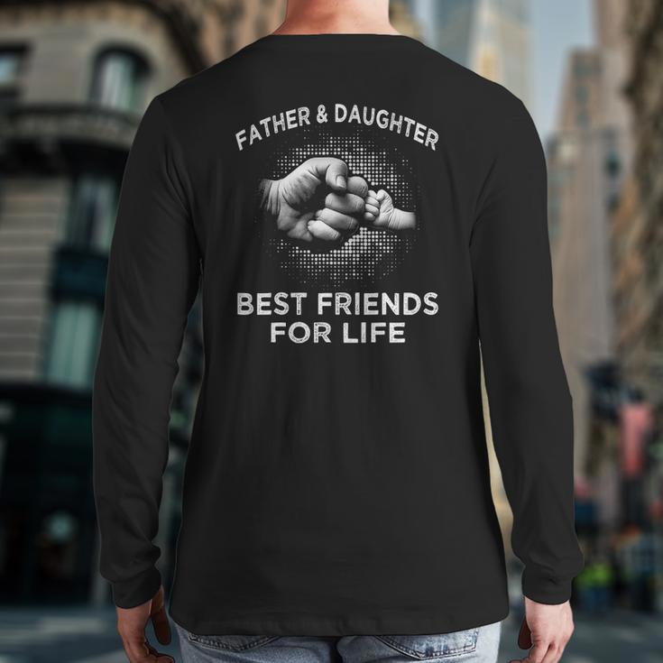 Father's Day Father Daughter Friends Fist Bump Back Print Long Sleeve T-shirt