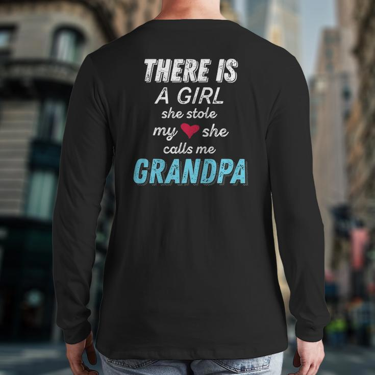 Father's Day For Grandpa From Granddaughter Back Print Long Sleeve T-shirt