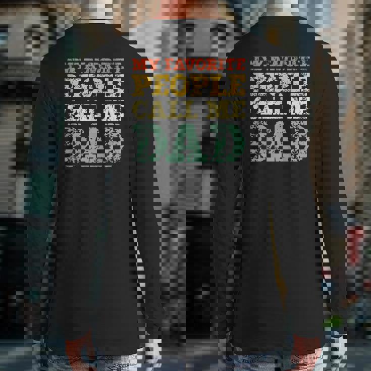 My Favorite People Call Me Dad Vintage Father Christmas Back Print Long Sleeve T-shirt